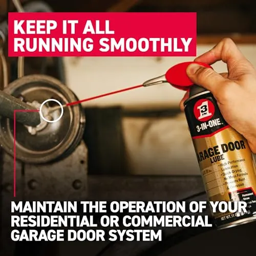 3-IN-ONE Garage Door Lubricant with SMART STRAW SPRAYS 2 WAYS, 11 OZ [6-PACK]