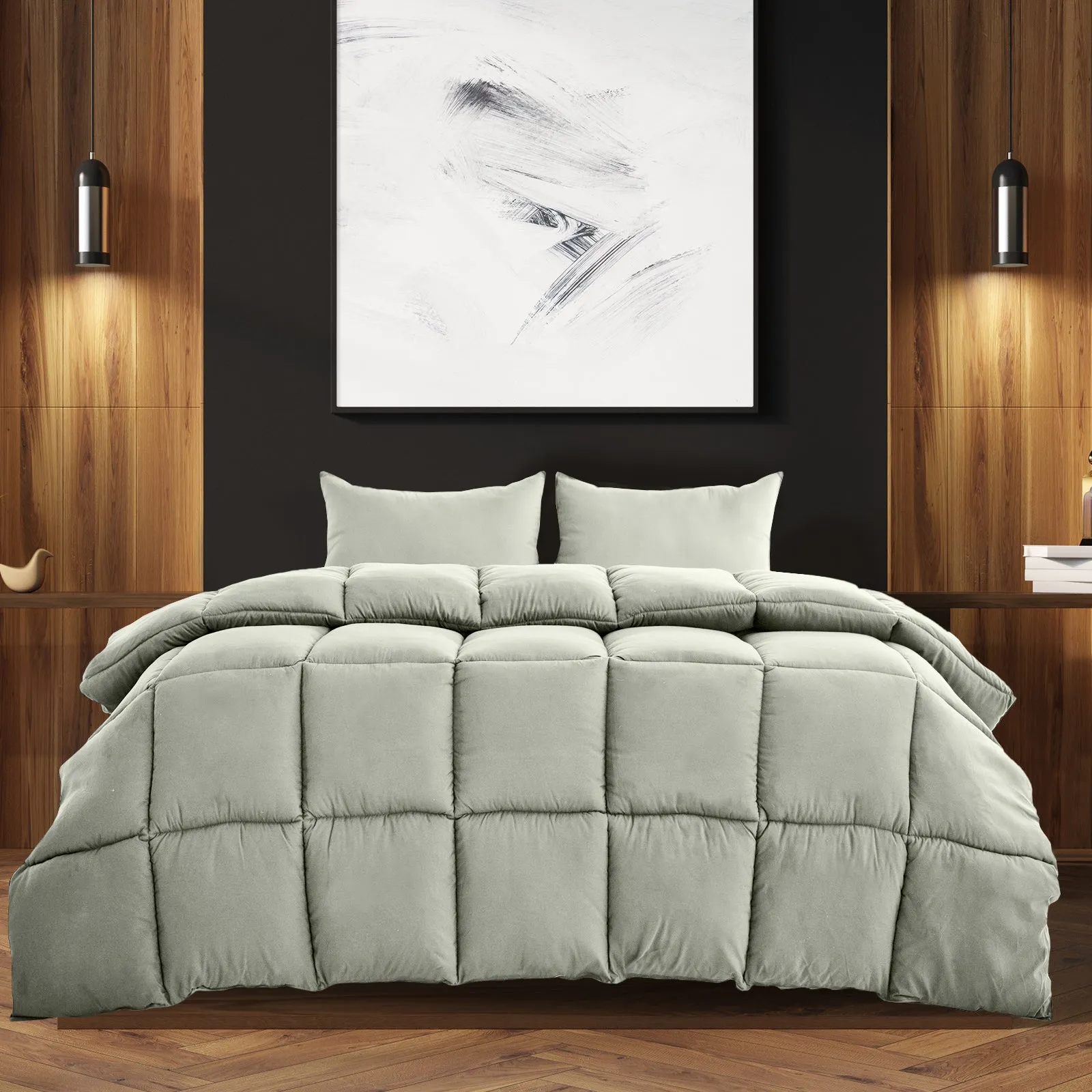 350GSM Charcoal Bamboo Quilt | Luxury Bedding | Duvet | All Seasons | Single | Charcoal