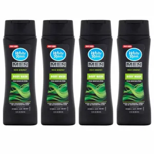 4 Men Body Wash Cleansing Shower Gel Aloe Hydration Mountain Spring Soap 12oz
