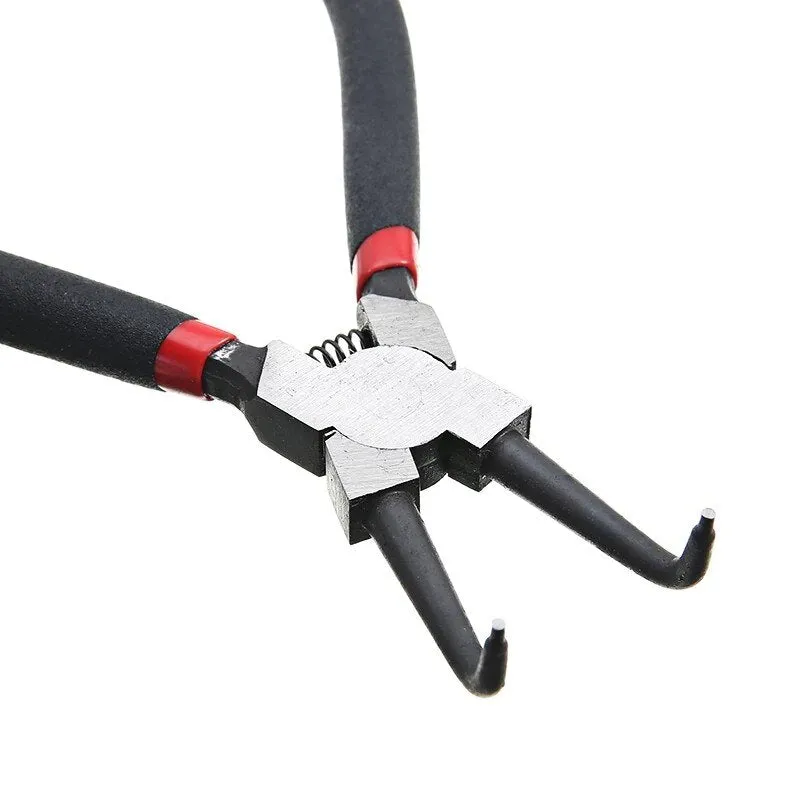 4Pcs Circlip Plier Set 7'' Long Nose Plier Staight Bent Plier Inner Outer   Staight Bent Plier Retaining Snap Ring Remover Tool