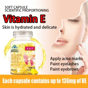 bottle of 100 pills vitamin E soft capsule Adults who need vitamin E supplementation health food