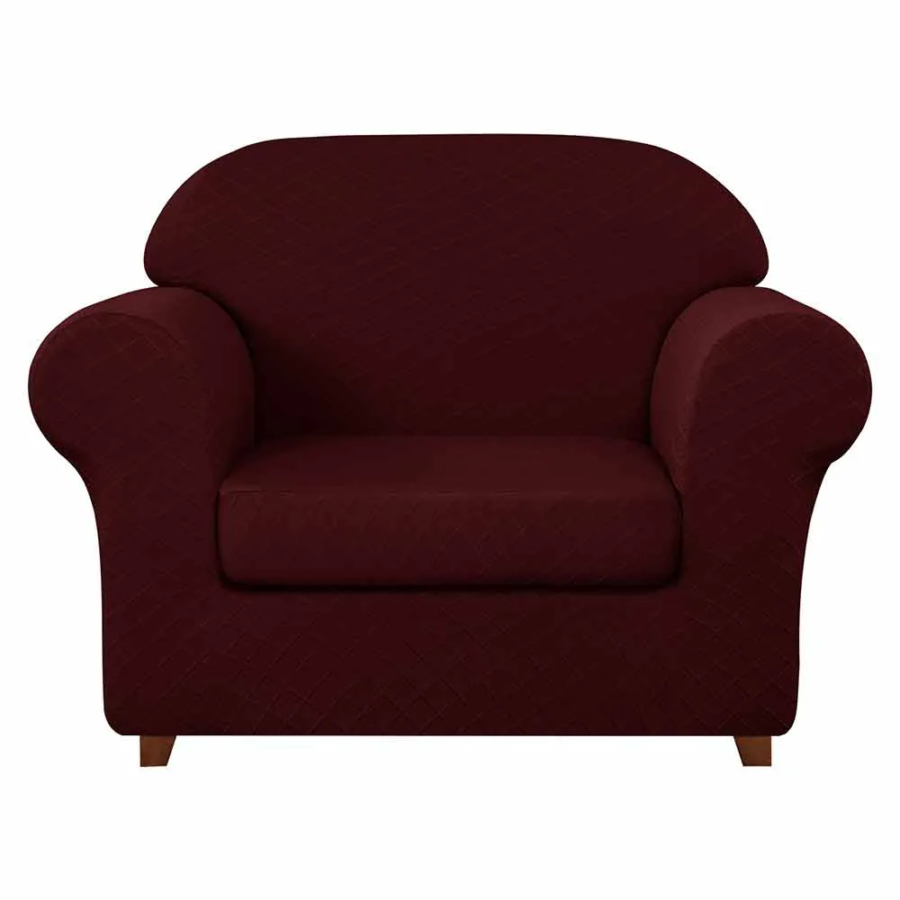 Diamond Grid Stretch Armchair Cover