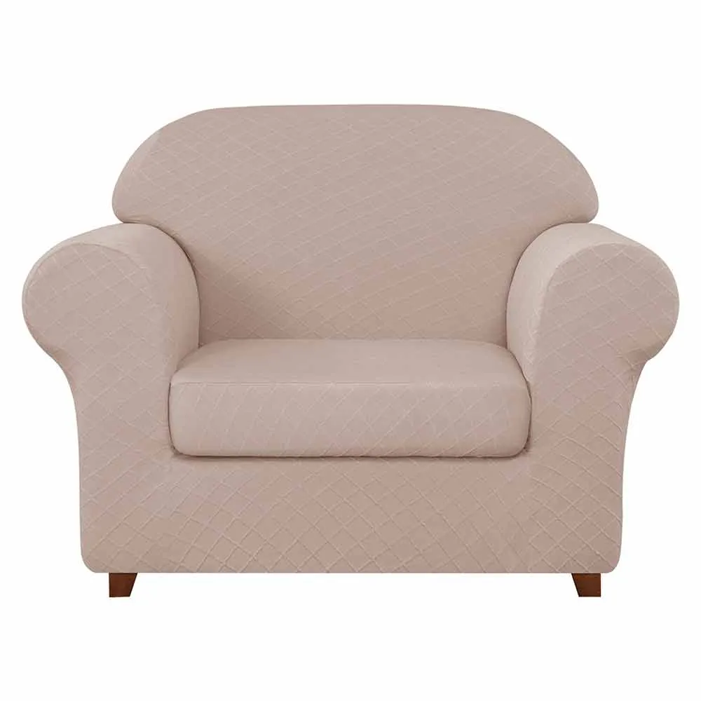Diamond Grid Stretch Armchair Cover