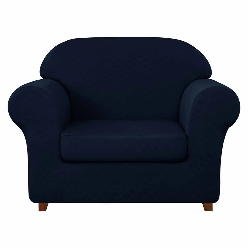 Diamond Grid Stretch Armchair Cover
