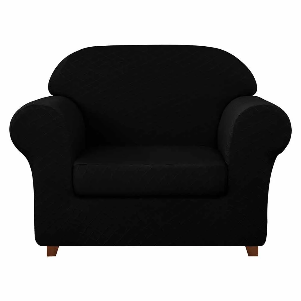 Diamond Grid Stretch Armchair Cover