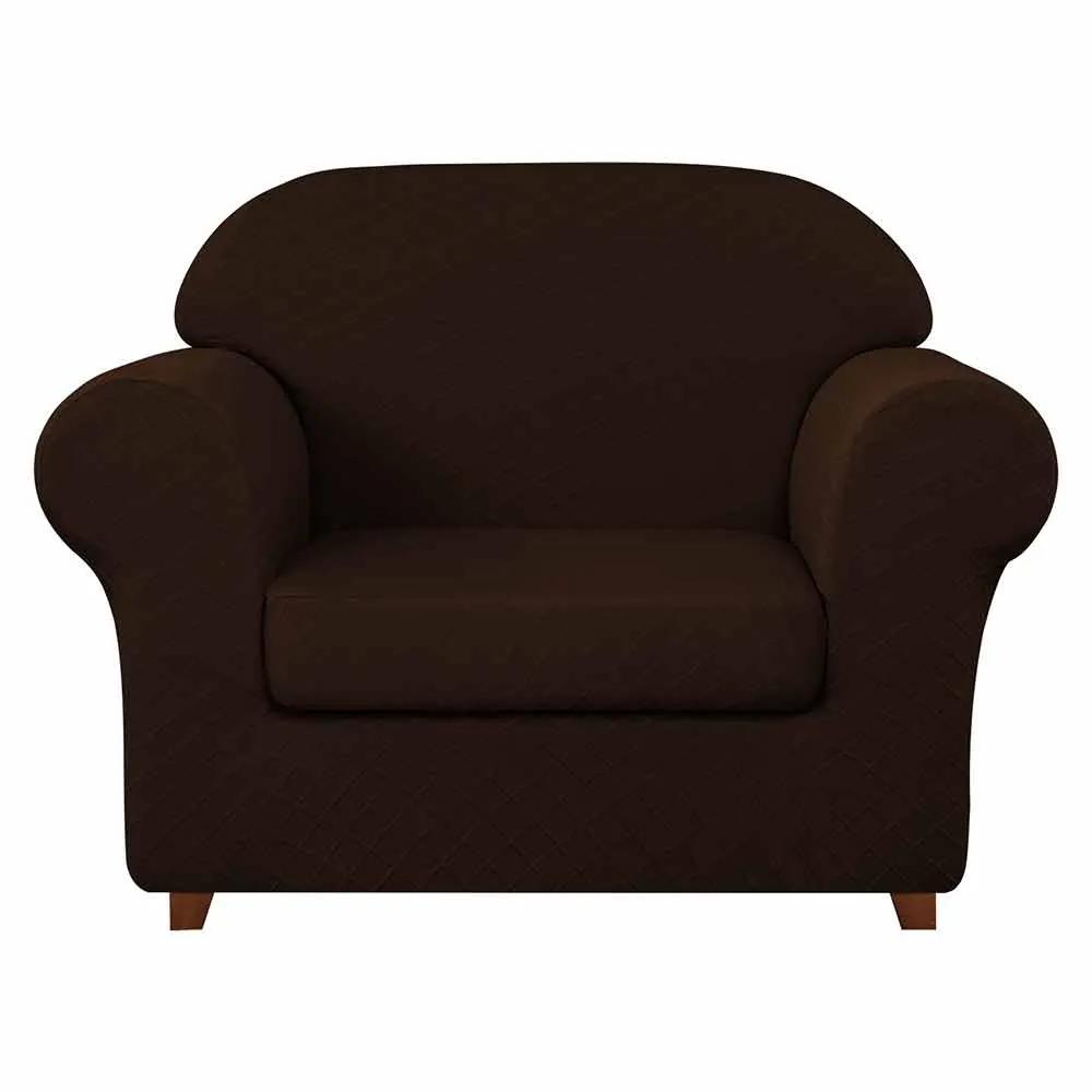 Diamond Grid Stretch Armchair Cover