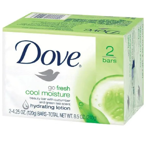 Dove Go Fresh Cool Moisture Beauty Bar Soap, 2-Pack