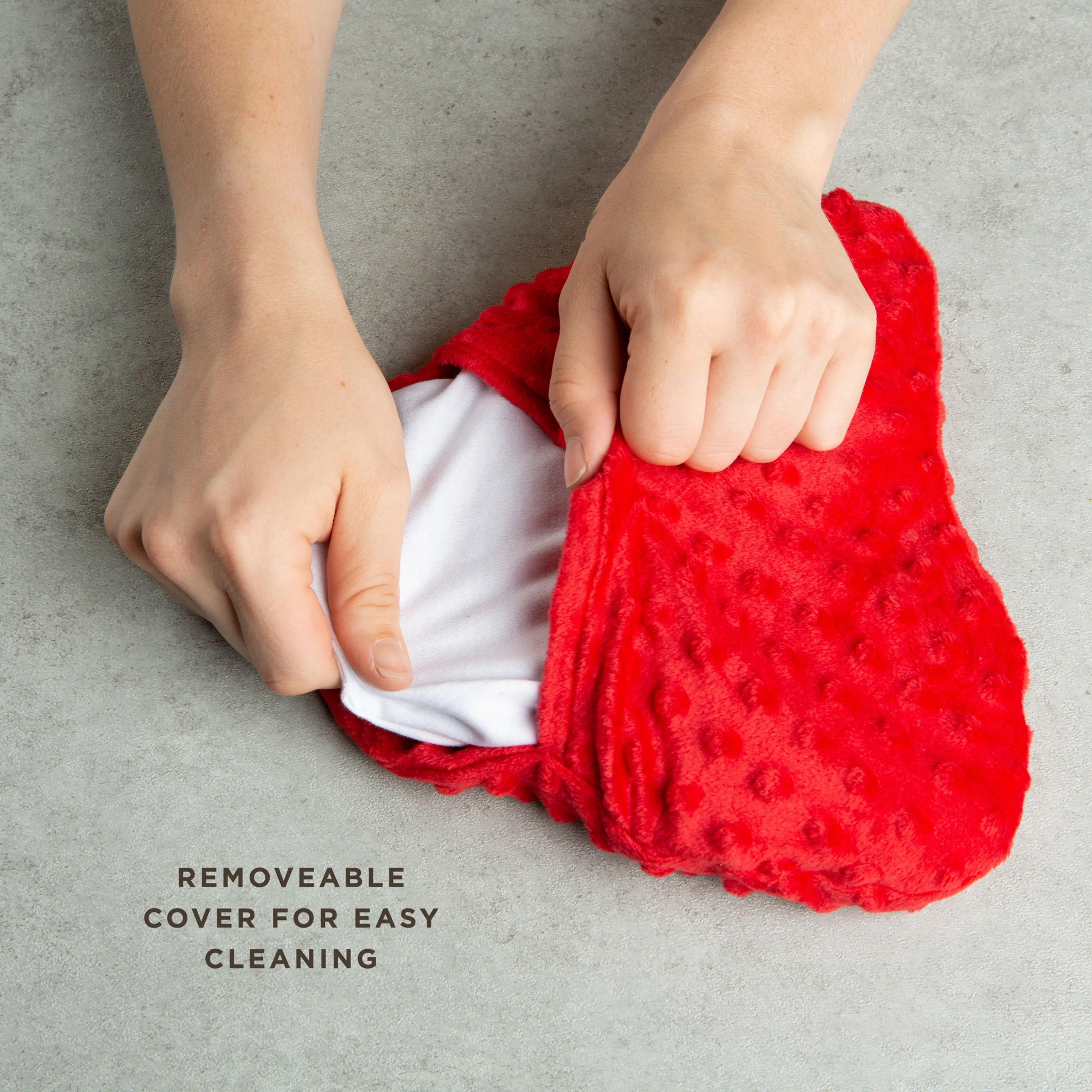 Hot/Cold - Small Heart Warmer Pillow - Red Minky