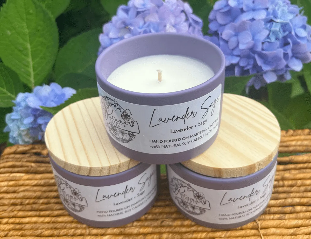 Lavender Sage Scented Candle, Martha's Vineyard Handmade Candle