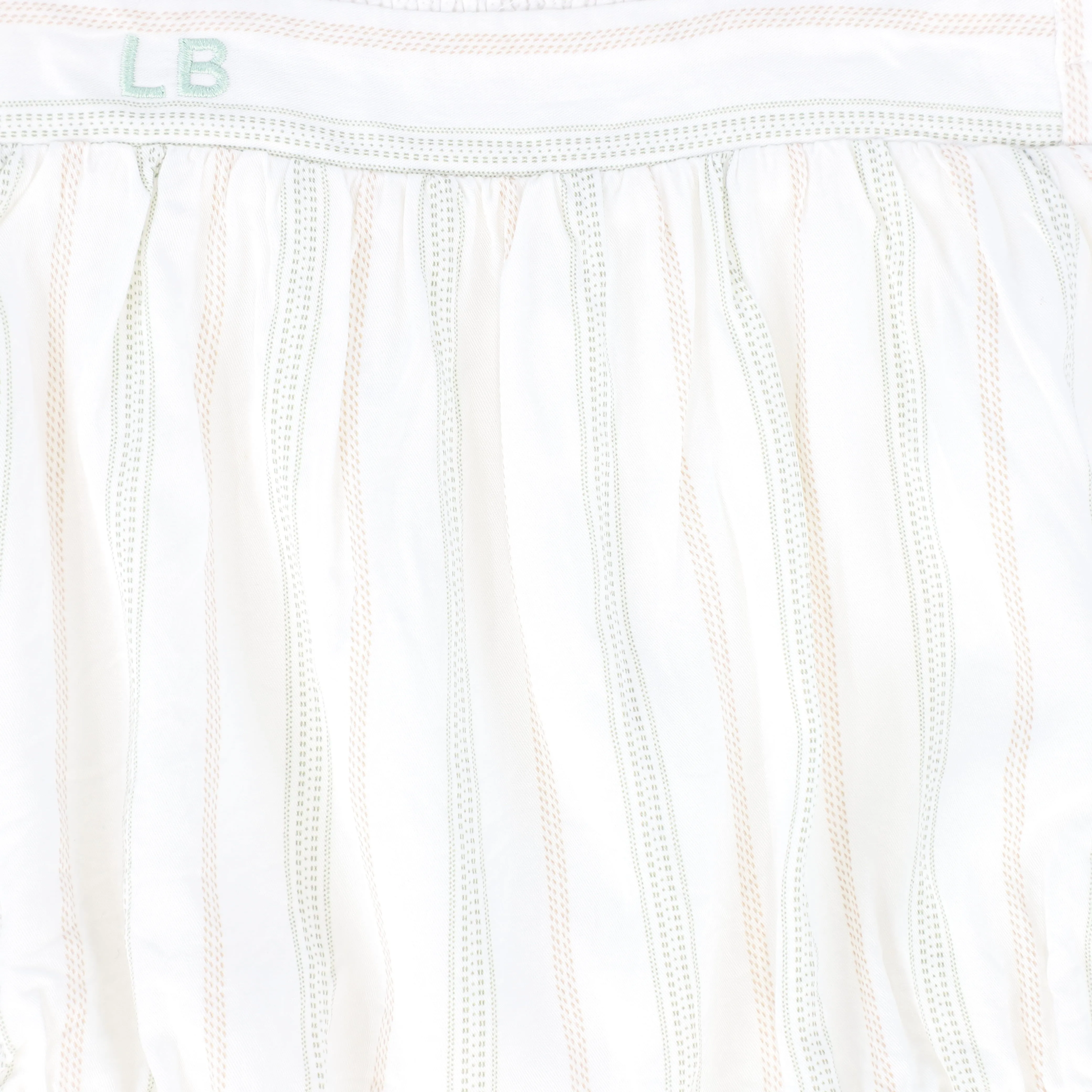 LE BOURDON DOTTED STRIPE SMOCKED ROMPER