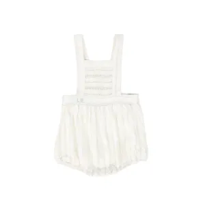 LE BOURDON DOTTED STRIPE SMOCKED ROMPER