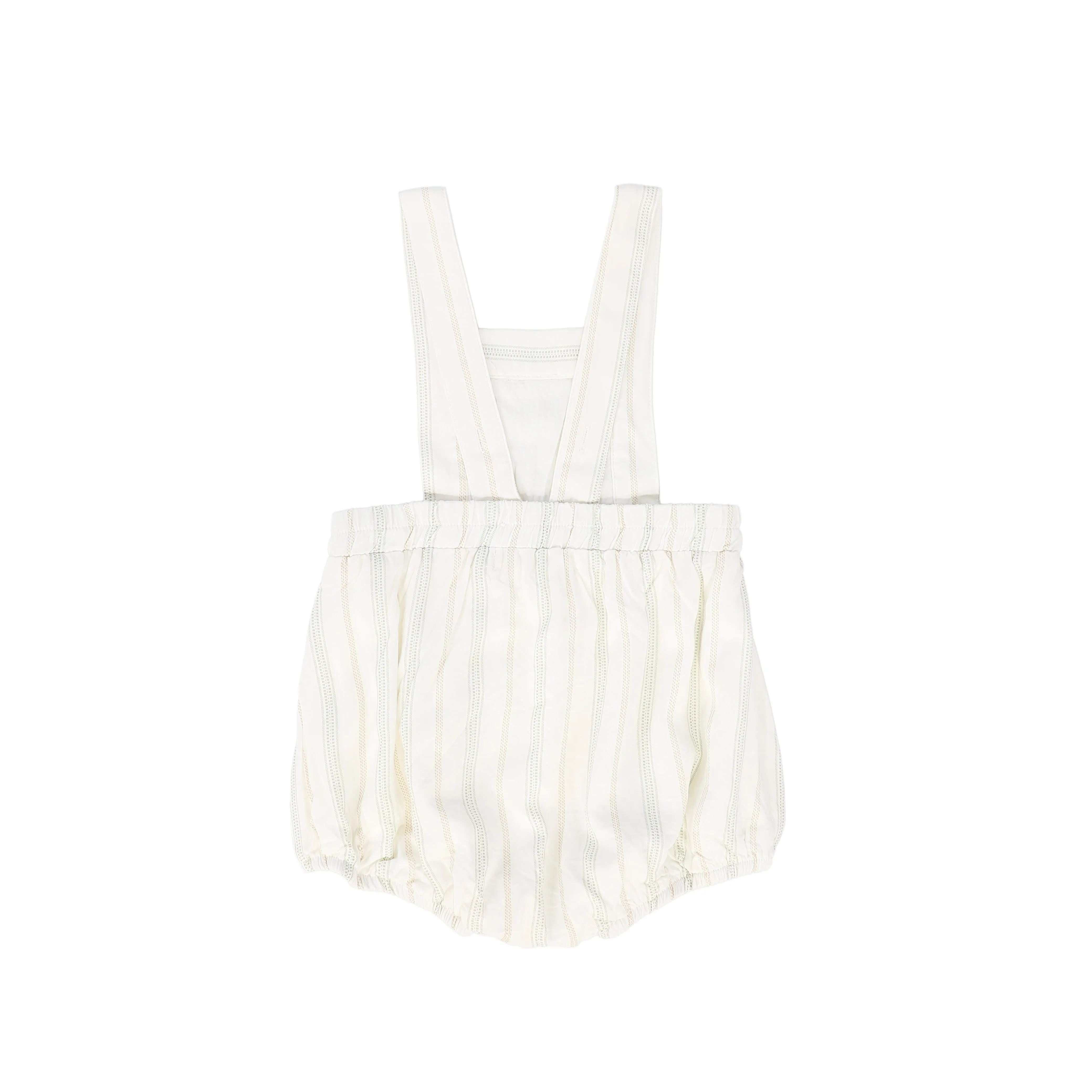 LE BOURDON DOTTED STRIPE SMOCKED ROMPER