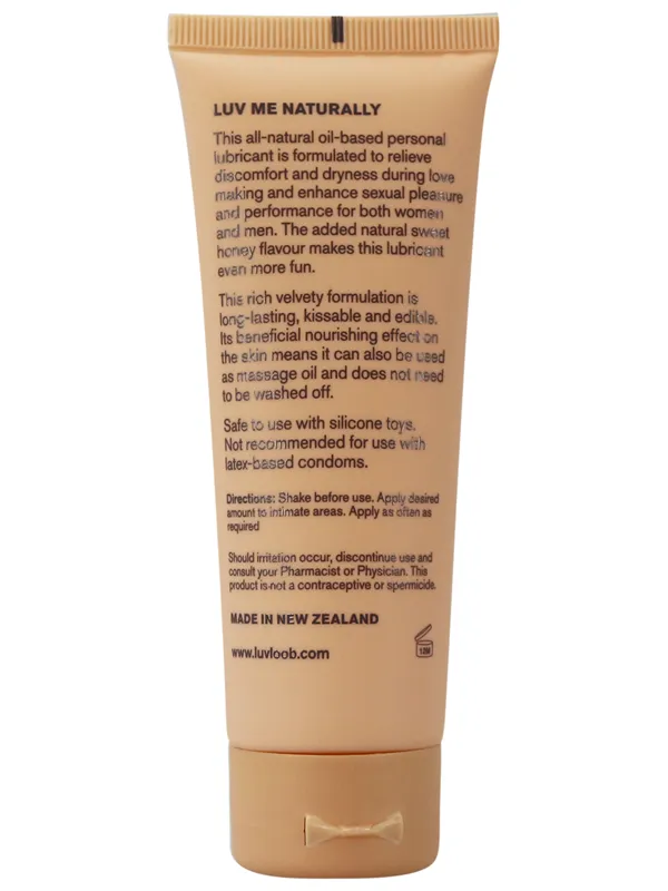 LUVLOOB Natural Oil-Based Lubricant (Honey Flavour) 75ml - Make Me Smile