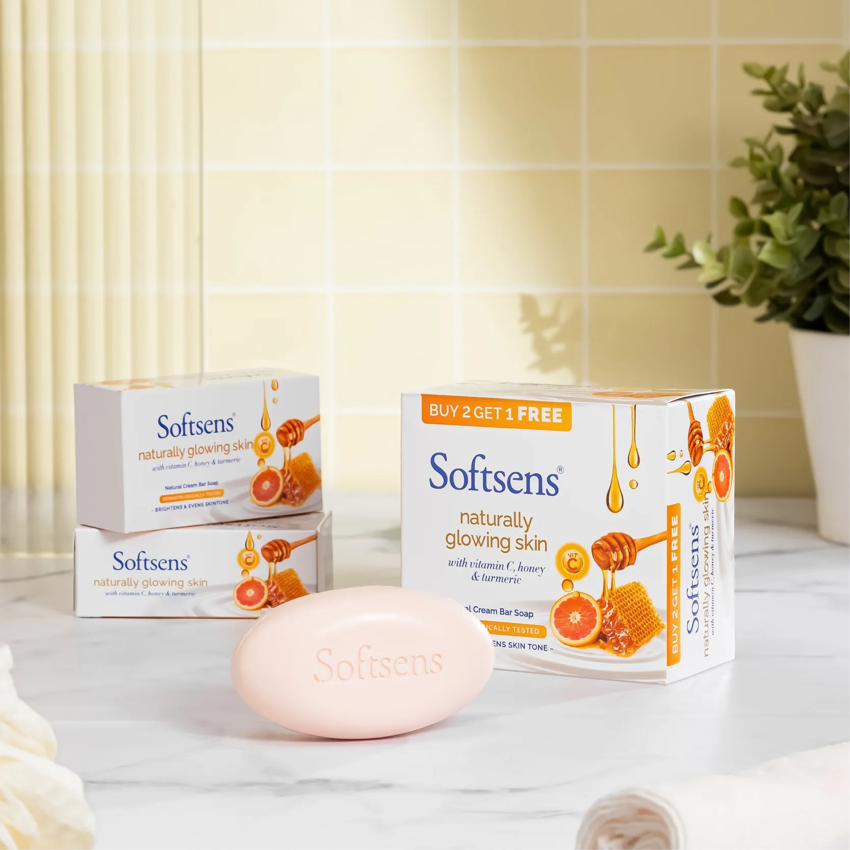 Naturally Glowing Skin Cream Bar Soap (100g x 3 Multipack)