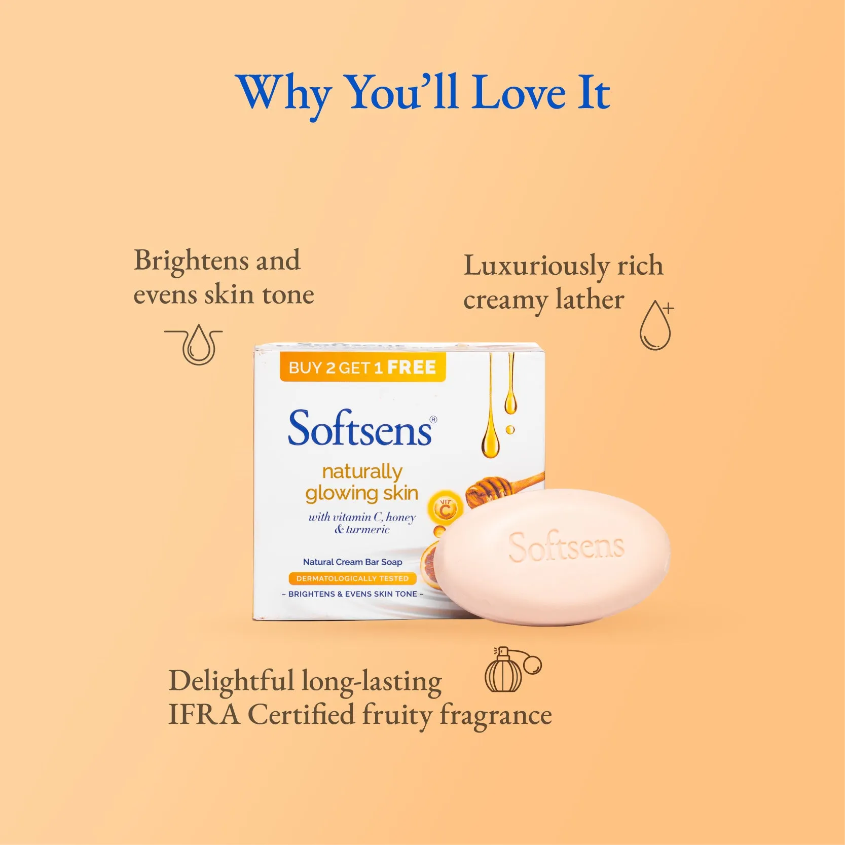 Naturally Glowing Skin Cream Bar Soap (100g x 3 Multipack)