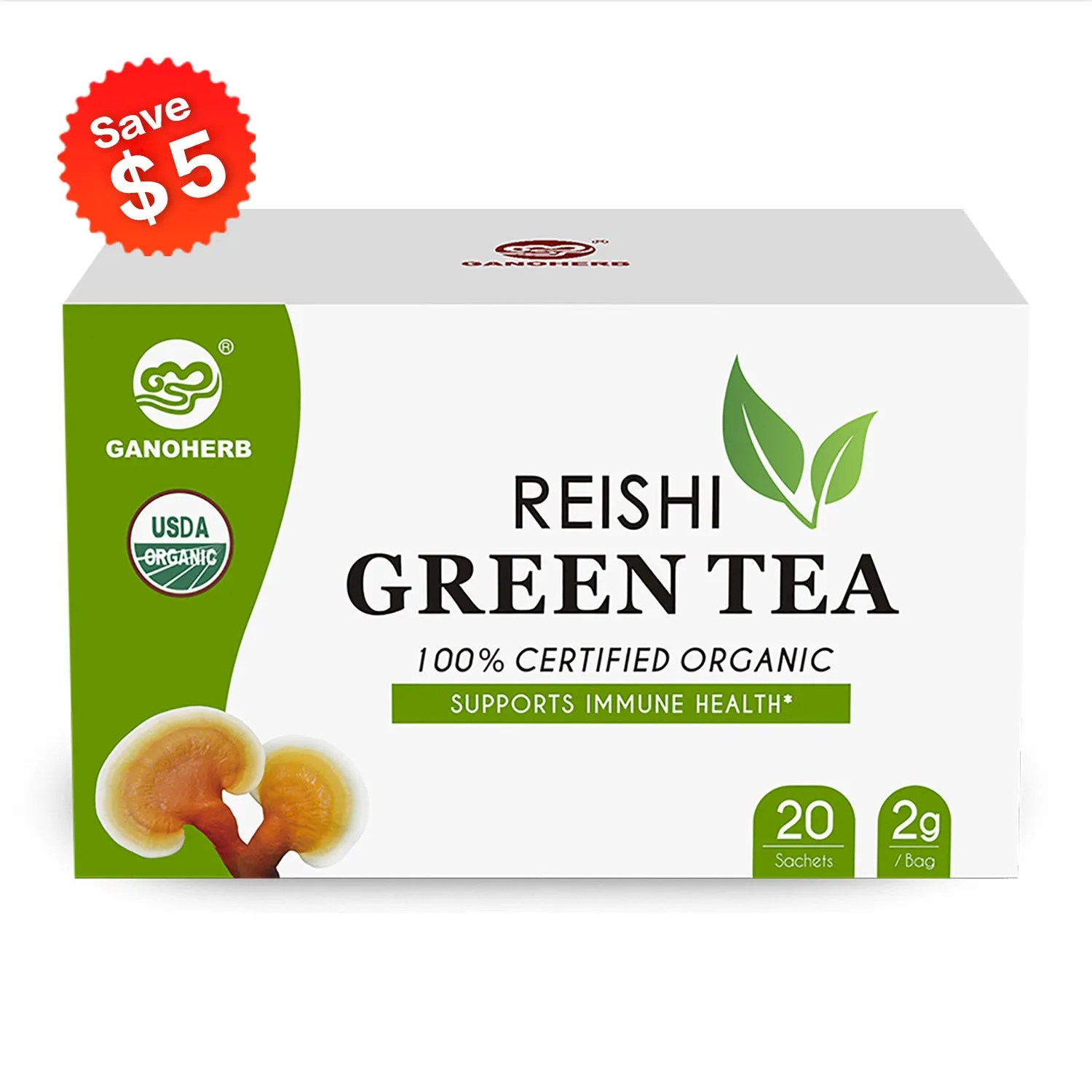 Organic Herbal Green Tea with Reishi