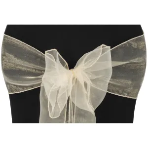 Organza Chair Sash - Champagne