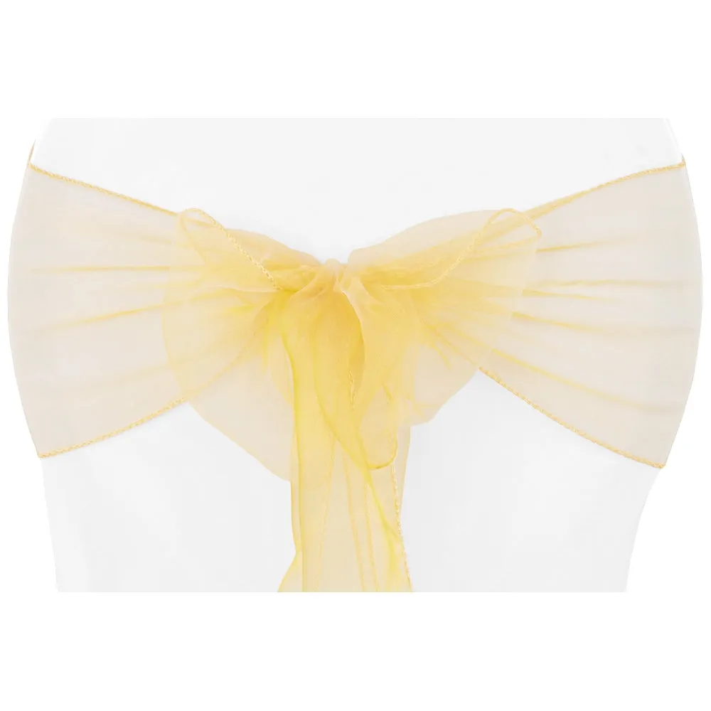 Organza Chair Sash - Gold Antique