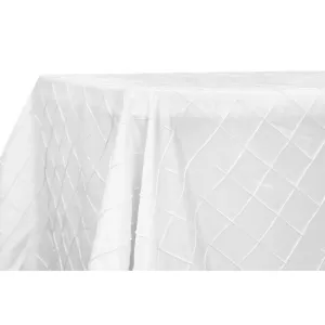 Pintuck 90"x132" Rectangular Tablecloth - White