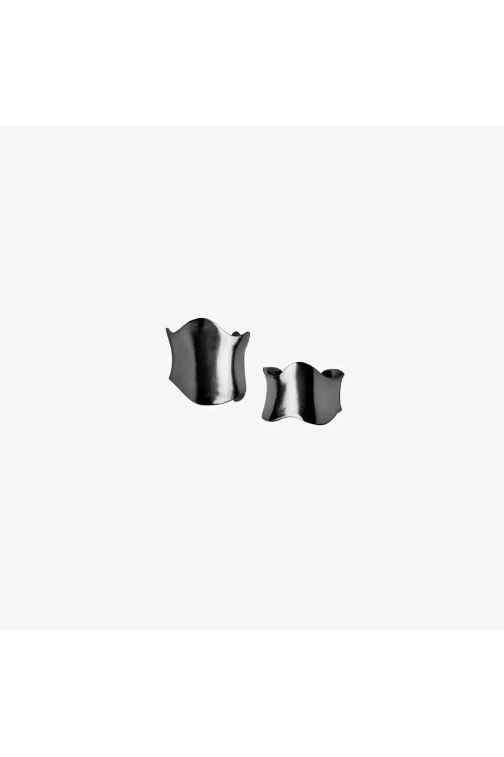 Rollercoaster Ring Set - Black Chrome Tone