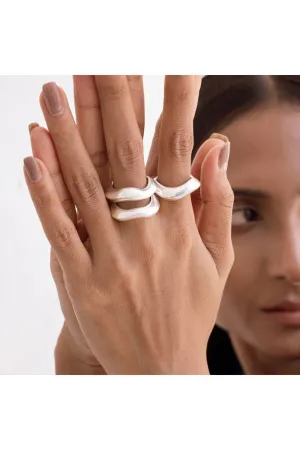 WAVE RING - SILVER TONE